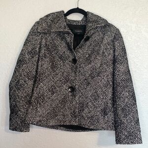 Talbots Black and White wool blend‎ plaid  jacket size 6